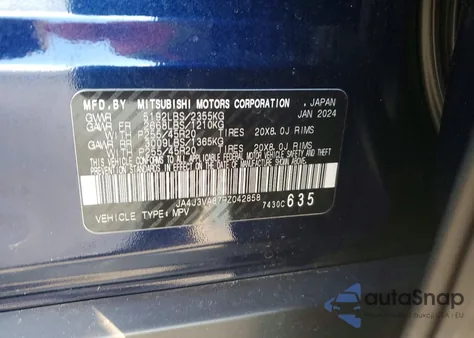2024 Mitsubishi Outlander Se z USA, uszkodzony, nr VIN JA4J3VA87RZ042858